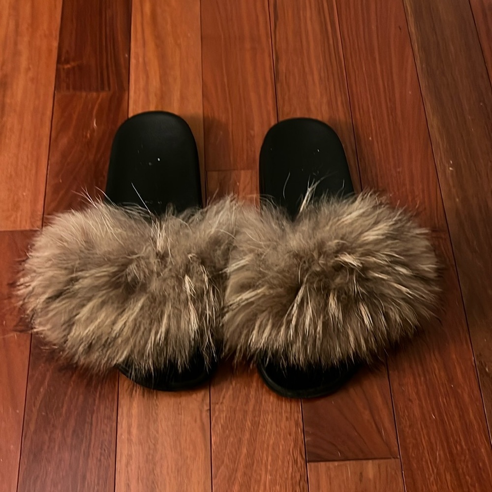 High quality authentic fur slides 43